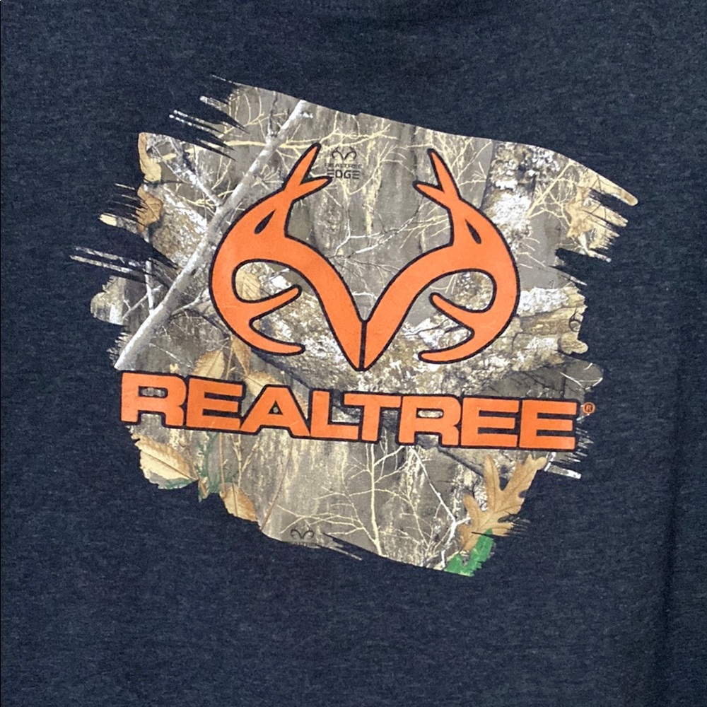 Realtree Dark Gray T-Shirt with Orange Logo - Picture 3 of 3